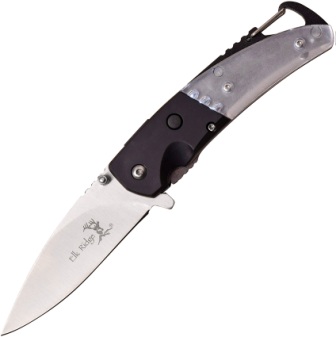 ERA157BK Elk Ridge LED Linerlock A/O Pocket Knife Black