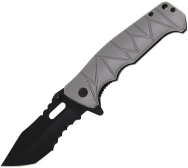 FLNKS1025GY Falcon Linerlock Pocket Knife Spring Assisted Opening Gray