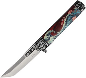 FLNKS2538WA Falcon Linerlock Pocket Knife Spring Assisted Opening Tanto Wave