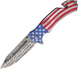 FLNKS2817FA Falcon Rescue Linerlock Pocket Knife Spring Assisted Opening USA 250th
