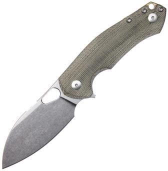 GM11811 GiantMouse ACE Biblio XL Linerlock Pocket Knife Green Micarta