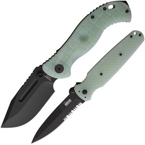 HBBLBFCOVERTBJD Halfbreed Blades LBF & Covert Pocket Knife Bundle Jade