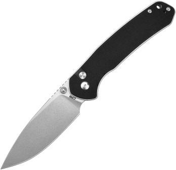 J1925LBK CJRB Large Pyrite Button Lock Pocket Knife Black