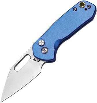 J1933BU CJRB Button Lock Pocket Knife Mica Blue Aluminium AR RPM9