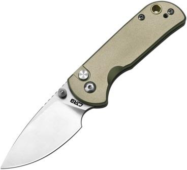 J1934GN CJRB Button Lock Pocket Knife Green Aluminium AR RPM9