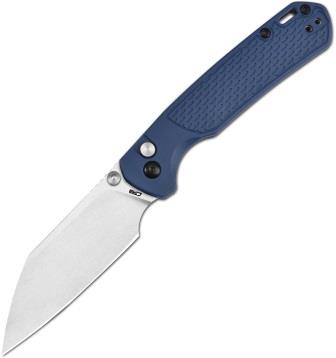 J1945BU CJRB Pyrite Light Button Lock Pocket Knife Blue