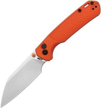 J1945OE CJRB Pyrite Light Button Lock Pocket Knife Orange