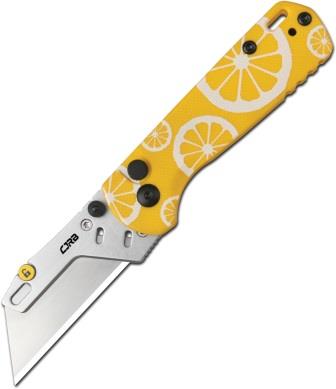 J1967LM CJRB Boxer Button Lock Pocket Knife Lemon G10