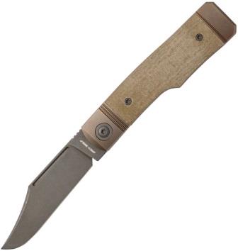 JW54380 Jack Wolf Gunslingerjack Framelock Pocket Knife Green Linen Micarta