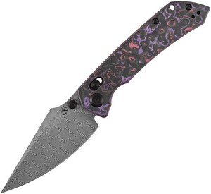 Kansept Fenrir Framelock Pocket Knife Damascus Carbon Fiber - K1034V9