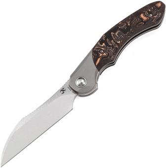 K1059A1 Kansept Cosmos Framelock Pocket Knife Copper Carbon Fiber