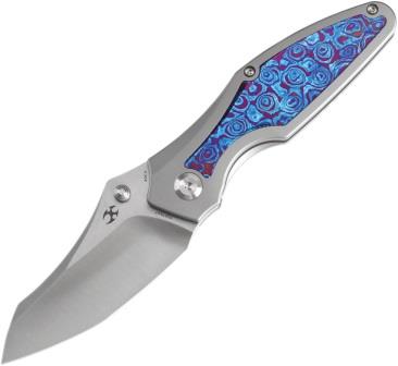 K1074A7 Kansept Baba Yaga Framelock Pocket Knife Bead Blasted Titanium