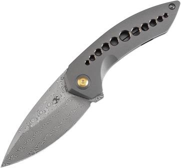 Kansept ODD 21 Framelock Pocket Knife Damascus Gray - K1077A2