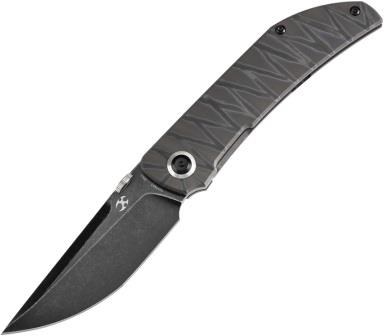 K1078A7 Kansept Tarkin Framelock Pocket Knife Tiger Stripe Flamed Titanium