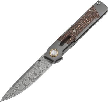 K2123A5 Kansept Kitpu Framelock Pocket Knife Copper Carbon Fiber