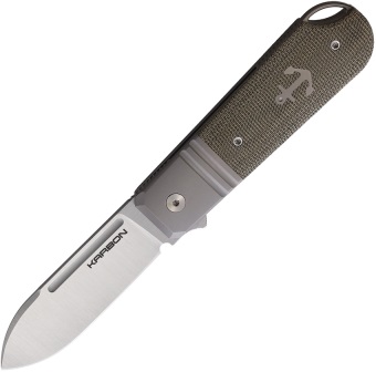 KARB101 KARBON Ahoy Framelock Pocket Knife Green Micarta
