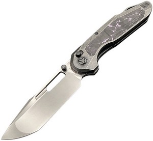 KETM0134 Ketuo Triad Button Linerlock Pocket Knife Purple Carbon Fiber