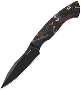 KI1109A1 Kizer Hissbite Fixed Blade Knife Damascus Pattern G10