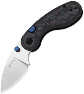 KI2742A4 Kizer Microbe Button Linerlock Carbon Fiber