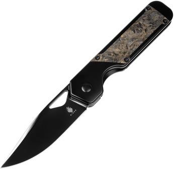 KI3634A3 Kizer Cutlery Militaw Framelock Pocket Knife Gold Carbon Fiber