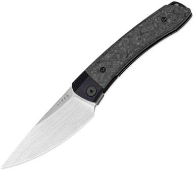 KI3663A4 Kizer Cutlery Mini MoMo Linerlock Pocket Knife Carbon Fiber/Timascus