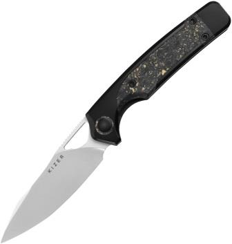 KI3729A1 Kizer Ara Linerlock Pocket Knife Gold Flake