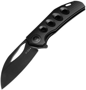 Kizer Cutlery Hawk Linerlock Pocket Knife Black Titanium - KI4683A1