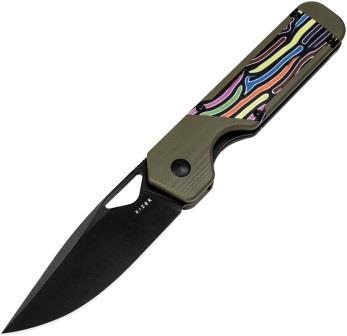 KIV3634A3 Kizer Cutlery Mini Militaw Framelock Pocket Knife Green