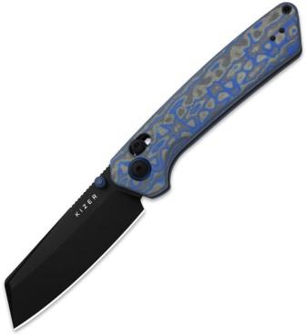 Kizer Madrac Clutch Lock Pocket Knife Blue Micarta - KIV3693A4