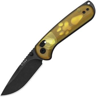 KIV3790A1 Kizer Buddy II Clutch Lock Pocket Knife Amber PEI