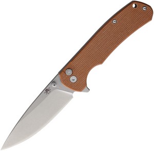 KKNJ285BR Klaken StoneFang Button Lock Pocket Knife Brown
