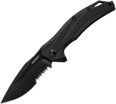 KS1645BLKST Kershaw Lateral Black Serrated Pocket Knife Spring Assisted