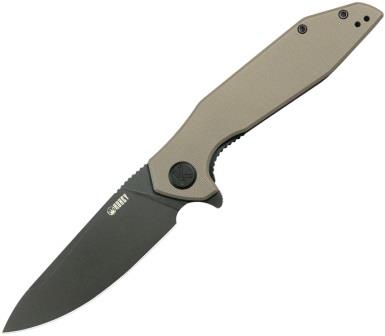 Kubey Nova Linerlock Pocket Knife Black Tan - KUB117P
