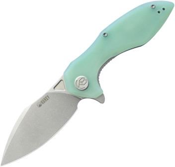 KUB236M Kubey Noble Linerlock Pocket Knife Jade Stonewash