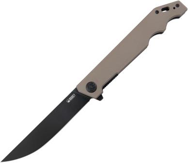 KUB253C Kubey Pylades Linerlock Pocket Knife Blackwash Tan