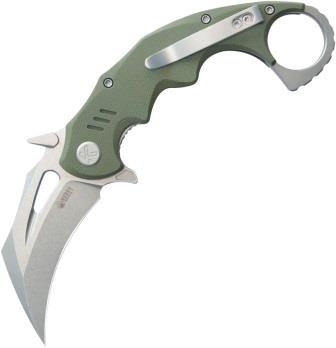 Kubey Miniature Wrath Karambit Linerlock Pocket Knife OD Green - KUB262B