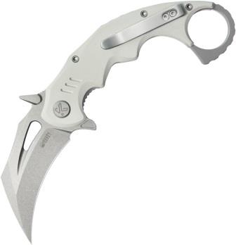 Kubey Miniature Wrath Karambit Linerlock Pocket Knife White - KUB262K