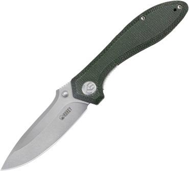 Kubey Ruckus Linerlock Pocket Knife Green Micarta - KUB314N
