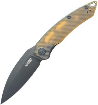 KUB333H Kubey Leaf Linerlock Pocket Knife Black Ultem