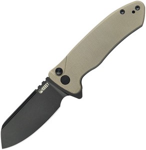 KUB336I Kubey Creon Button Lock Pocket Knife Black Tan
