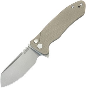KUB336K Kubey Creon Button Lock Pocket Knife Tan