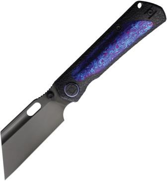KUNK711TR2TM Kunwu Cochise Framelock Pocket Knife Timascus