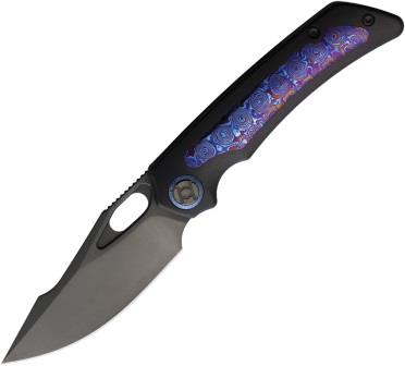 KUNK713T4 Kunwu Jericho Framelock Pocket Knife Timascus