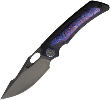 KUNK713TR14 Kunwu Jericho Framelock Pocket Knife Timascus