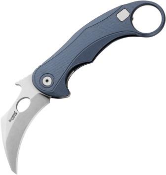 LSTLE2AIS LionSTEEL LEone Mid Framelock Pocket Knife Blue Stonewash