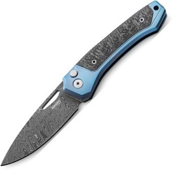 LSTTWDBL LionSTEEL Twain Button Lock Pocket Knife Damascus