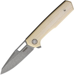 MCF006 Mechforce Nebo V2 Linerlock Pocket Knife Linen Micarta