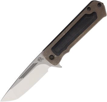 MD0144PT01TM Medford TFF-4 Framelock Pocket Knife Tanto Black G10