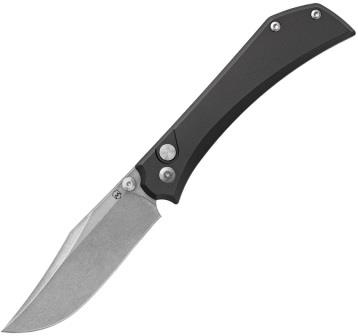 MER9AMNALBKC Mercury Amon Button Lock Pocket Knife Black Aluminum