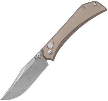 MER9AMNALTITC Mercury Amon Button Lock Pocket Knife Bronze Titanium
